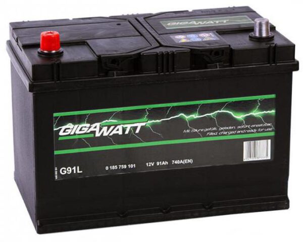 Акумулатор за кола GIGAWATT 91Ah JIS L+