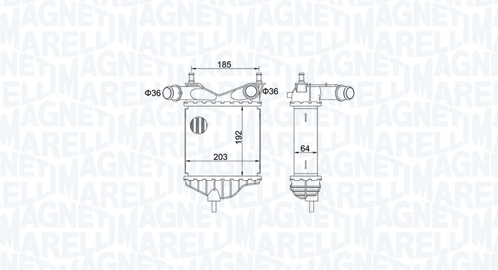 Интеркулер Magneti Marelli 351319204080 за FIAT MST408