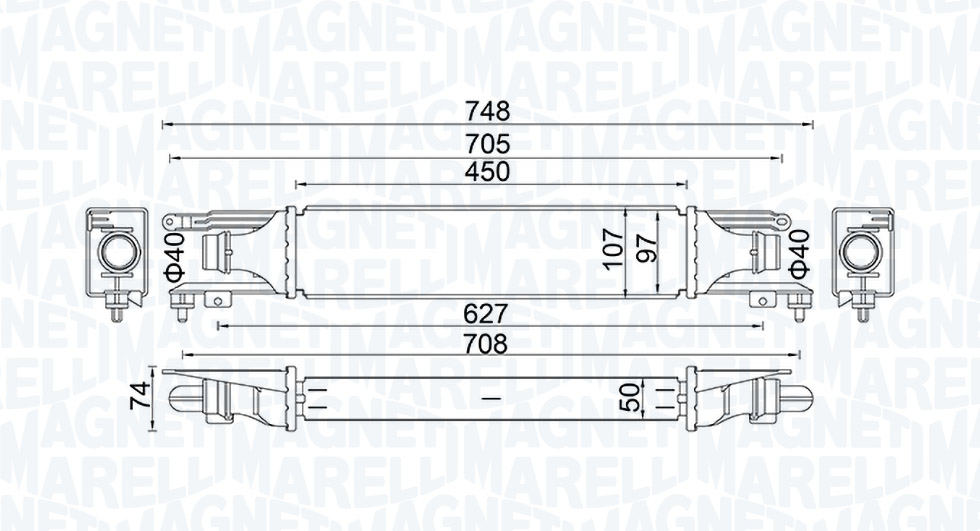 Интеркулер Magneti Marelli 351319204130 за OPEL MST413