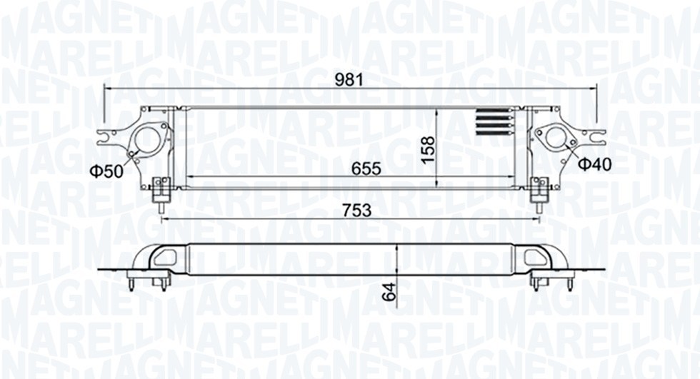Интеркулер Magneti Marelli 351319204390 за NISSAN MST439