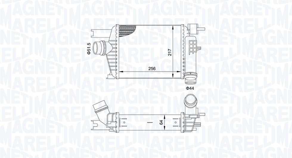 Интеркулер Magneti Marelli 351319205160 за RENAULT, DACIA MST516