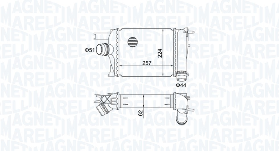 Интеркулер Magneti Marelli 351319205170 за RENAULT, DACIA MST517
