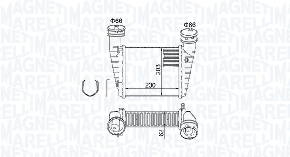 Интеркулер Magneti Marelli 351319205210 за VAG Group MST521