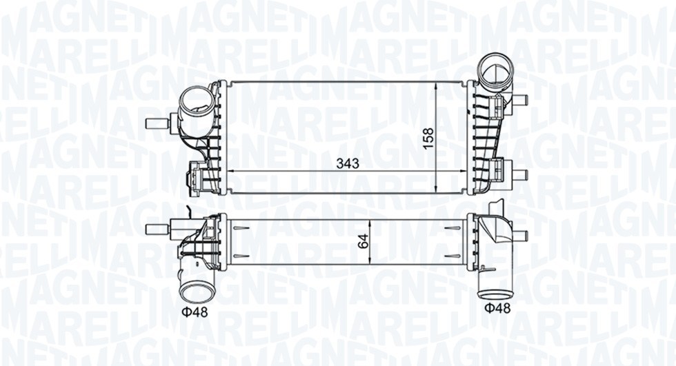 Интеркулер Magneti Marelli 351319205550 за FORD MST555
