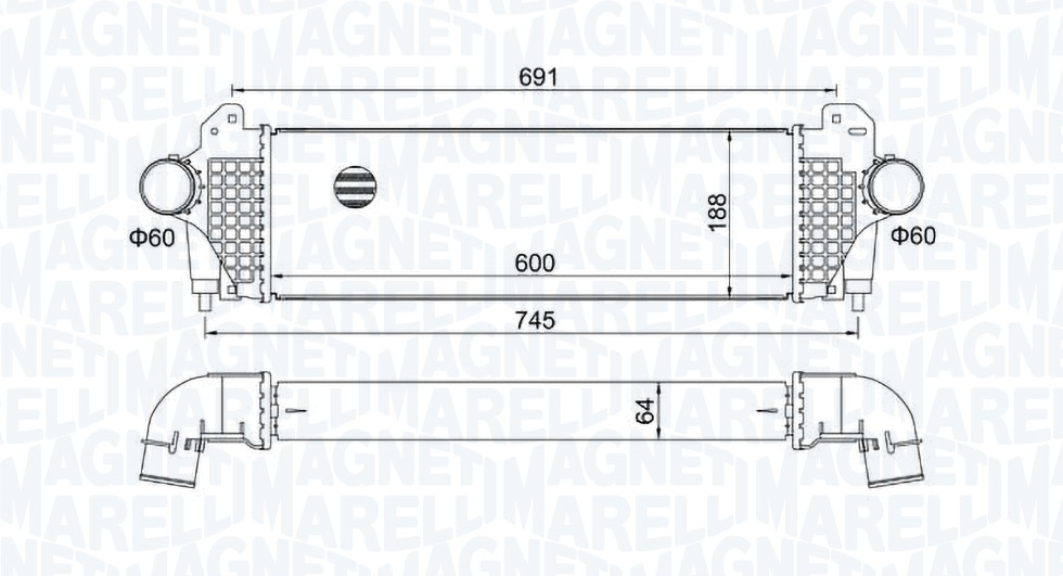 Интеркулер Magneti Marelli 351319205740 за IVECO MST574