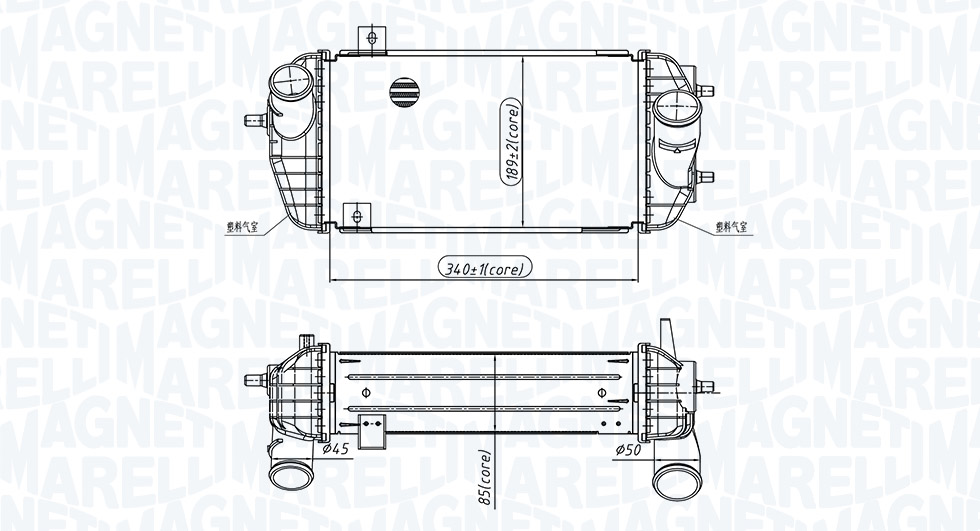 Интеркулер Magneti Marelli 351319205770 за HYUNDAI MST577