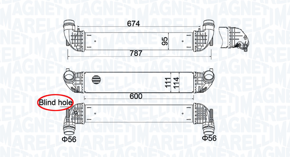 Интеркулер Magneti Marelli 351319205850 за OPEL MST585
